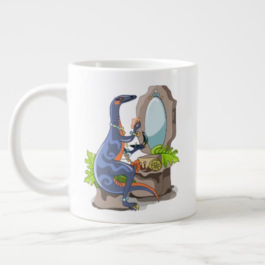 Illustration eines Iguanodon, das das Make-up anbr Jumbo-Tasse (Links)