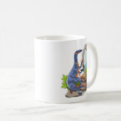 Illustration eines Iguanodon, das das Make-up anbr Kaffeetasse (VorderseiteRechts)