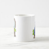 Illustration eines Iguanodon, das das Make-up anbr Kaffeetasse (Mittel)