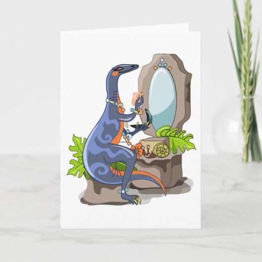 Illustration eines Iguanodon, das das Make-up anbr Karte (Vorderseite)