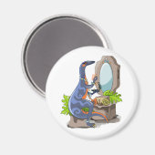 Illustration eines Iguanodon, das das Make-up anbr Magnet (Vorderseite/Rückseite)