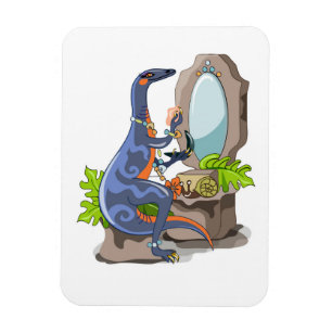 Illustration eines Iguanodon, das das Make-up anbr Magnet