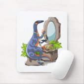 Illustration eines Iguanodon, das das Make-up anbr Mousepad (Mit Mouse)