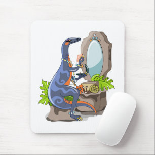 Illustration eines Iguanodon, das das Make-up anbr Mousepad