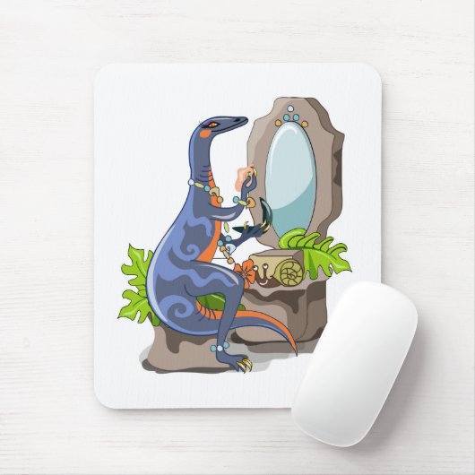 Illustration eines Iguanodon, das das Make-up anbr Mousepad (Mit Mouse)