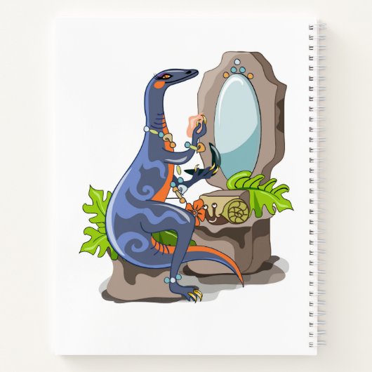 Illustration eines Iguanodon, das das Make-up anbr Notizblock (Rückseite)