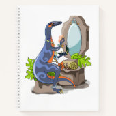 Illustration eines Iguanodon, das das Make-up anbr Notizblock (Vorderseite)