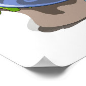 Illustration eines Iguanodon, das das Make-up anbr Poster (Ecke)