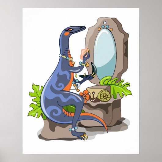 Illustration eines Iguanodon, das das Make-up anbr Poster (Vorne)