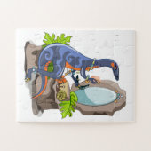Illustration eines Iguanodon, das das Make-up anbr Puzzle (Horizontal)