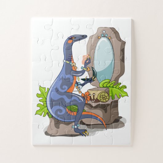 Illustration eines Iguanodon, das das Make-up anbr Puzzle (Vertikal)