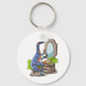 Illustration eines Iguanodon, das das Make-up anbr Schlüsselanhänger (Vorderseite)