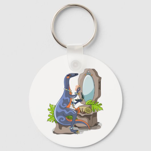 Illustration eines Iguanodon, das das Make-up anbr Schlüsselanhänger (Vorderseite)