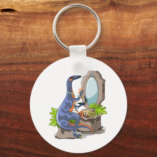 Illustration eines Iguanodon, das das Make-up anbr Schlüsselanhänger (Rückseite)