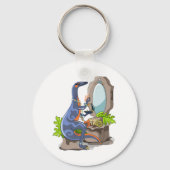 Illustration eines Iguanodon, das das Make-up anbr Schlüsselanhänger (Rückseite)