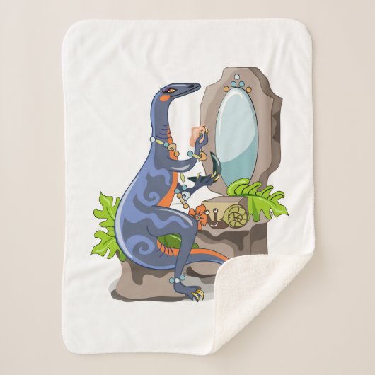 Illustration eines Iguanodon, das das Make-up anbr Sherpadecke (Vorderseite)