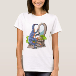 Illustration eines Iguanodon, das das Make-up anbr T-Shirt