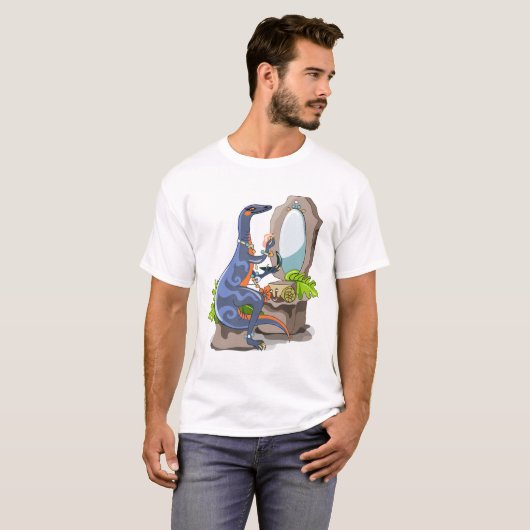 Illustration eines Iguanodon, das das Make-up anbr T-Shirt (Vorne ganz)