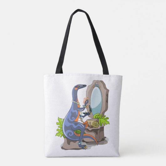 Illustration eines Iguanodon, das das Make-up anbr Tasche (Rückseite)