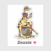 Illustration eines Iguanodon, der ihre Nägel polie Aufkleber (Blatt)