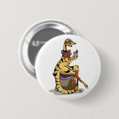 Illustration eines Iguanodon, der ihre Nägel polie Button (Vorne & Hinten)