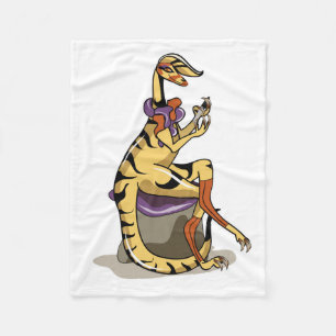 Illustration eines Iguanodon, der ihre Nägel polie Fleecedecke