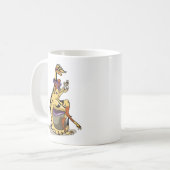 Illustration eines Iguanodon, der ihre Nägel polie Kaffeetasse (Vorderseite Links)