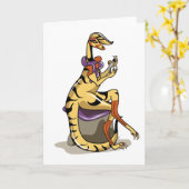 Illustration eines Iguanodon, der ihre Nägel polie Karte (Gelbe Blume)