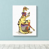 Illustration eines Iguanodon, der ihre Nägel polie Leinwanddruck (Insitu (Holzboden))