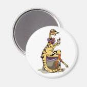 Illustration eines Iguanodon, der ihre Nägel polie Magnet (Vorderseite/Rückseite)