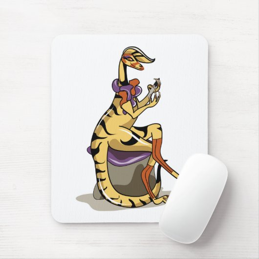 Illustration eines Iguanodon, der ihre Nägel polie Mousepad (Mit Mouse)