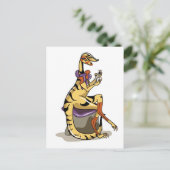 Illustration eines Iguanodon, der ihre Nägel polie Postkarte (Stehend Vorderseite)