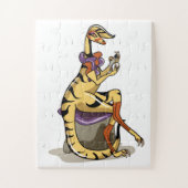 Illustration eines Iguanodon, der ihre Nägel polie Puzzle (Vertikal)