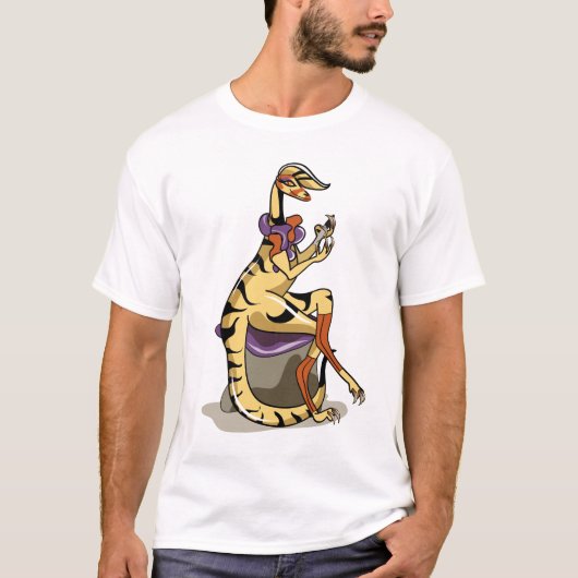 Illustration eines Iguanodon, der ihre Nägel polie T-Shirt (Vorderseite)