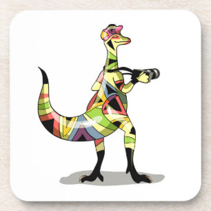 Illustration eines Iguanodon-Fotografen. Getränkeuntersetzer