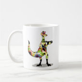 Illustration eines Iguanodon-Fotografen. Kaffeetasse (Links)