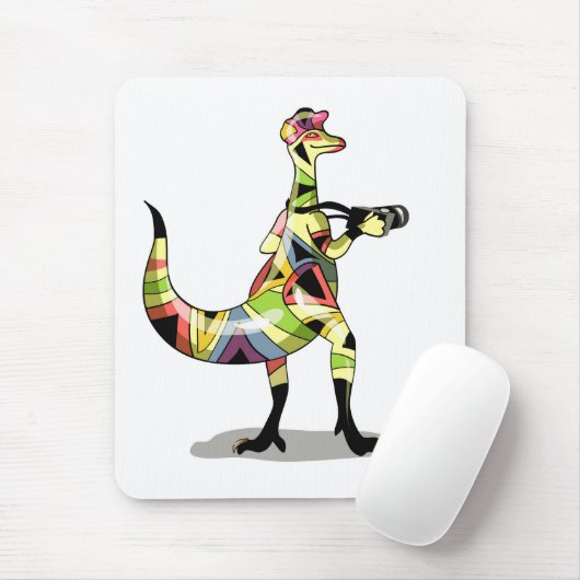 Illustration eines Iguanodon-Fotografen. Mousepad (Mit Mouse)
