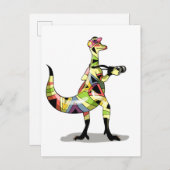 Illustration eines Iguanodon-Fotografen. Postkarte (Vorne/Hinten)