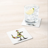 Illustration eines Iguanodon-Fotografen. Rechteckiger Pappuntersetzer (Vor Ort)