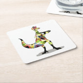 Illustration eines Iguanodon-Fotografen. Rechteckiger Pappuntersetzer (angewinkelt)