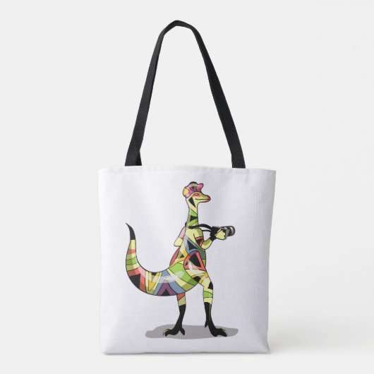 Illustration eines Iguanodon-Fotografen. Tasche (Rückseite)