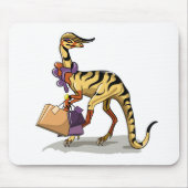 Illustration eines Iguanodon mit Einkaufstaschen. Mousepad (Vorne)