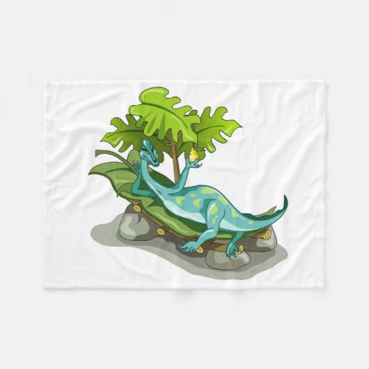 Illustration eines Iguanodon-Sonnenbades. Fleecedecke (Vorderseite (Horizontal))