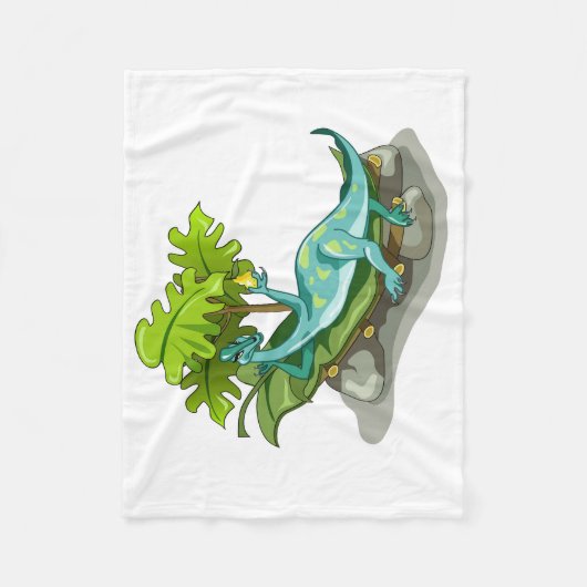 Illustration eines Iguanodon-Sonnenbades. Fleecedecke (Vorderseite)