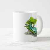 Illustration eines Iguanodon-Sonnenbades. Jumbo-Tasse (Vorderseite Rechts)