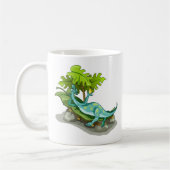 Illustration eines Iguanodon-Sonnenbades. Kaffeetasse (Links)