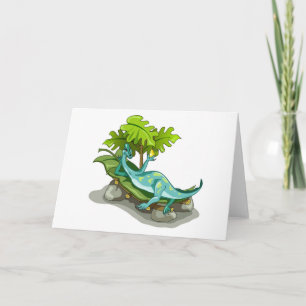 Illustration eines Iguanodon-Sonnenbades. Karte