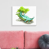 Illustration eines Iguanodon-Sonnenbades. Leinwanddruck (Insitu (Wohnzimmer))