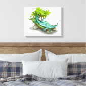 Illustration eines Iguanodon-Sonnenbades. Leinwanddruck (Insitu (Schlafzimmer))
