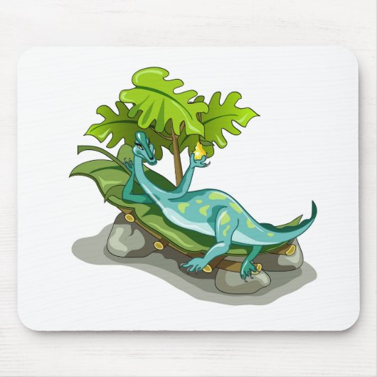Illustration eines Iguanodon-Sonnenbades. Mousepad (Vorne)